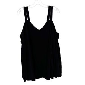 Torrid Black Long Sleeve Cold Shoulder Blouse Sz 2X